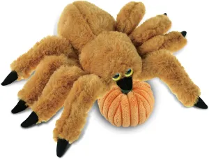 DolliBu Super Soft Brown Spider Stuffed Animal with Pumpkin Decor and Name Personalization - Pumpkin Plush Animal for Fall, Halloween and Thanksgiving, Pumpkin Toy for Kids, Adults - 8 Inches