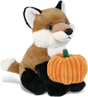 DolliBu Super Soft Floppy Fox Stuffed Animal with Pumpkin Decor and Name Personalization - Pumpkin Plush Animal for Fall, Halloween and Thanksgiving, Pumpkin Toy for Baby, Kids, Adults - 11 Inches