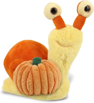 DolliBu Super Soft Orange Snail Stuffed Animal with Pumpkin Plush Decor - Snail Pumpkin Plush Animal for Fall, Halloween and Thanksgiving, Pumpkin Plush Toy for Baby, Kids, Adults - 5.5 Inches