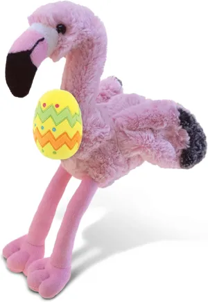 DolliBu Super Soft Pink Flamingo with Yellow Easter Egg Plush and Name Personalization - Cute Stuffed Animals for Easter Basket, Easter Egg Stuffed Animal Spring Toys for Girls, Boy, Baby - 10 Inches