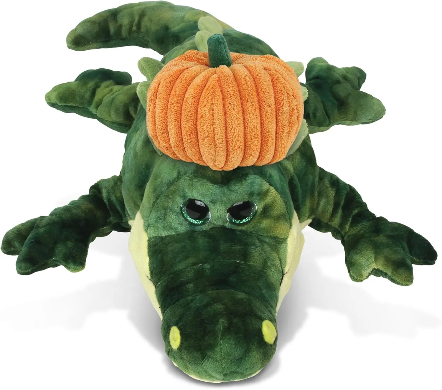 DolliBu Super Soft Plush Gator Stuffed Animal with Pumpkin Decor and Name Personalization - Pumpkin Plush Animal for Fall, Halloween and Thanksgiving for Baby, Kids, Adults - 18 Inches