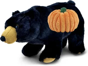 DolliBu Super Soft Plush Wild Black Bear Stuffed Animal with Pumpkin Decor - Pumpkin Plush Animal for Fall, Halloween and Thanksgiving, Pumpkin Toy for Baby, Kids, Adults - 11 Inches