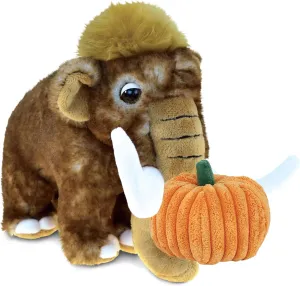 DolliBu Super Soft Wild Mammoth Stuffed Animal with Pumpkin Plush Decor - Cute Mammoth Pumpkin Plush Animal for Fall, Halloween and Thanksgiving, Pumpkin Plush Toy for Baby, Kids, Adults - 9 Inches