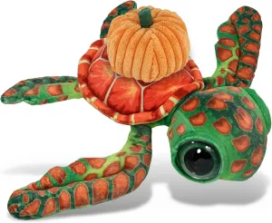 DolliBu Wild Collection Orange Sea Turtle Stuffed Animal with Pumpkin and Name Personalization - Pumpkin Plush Animal for Fall, Halloween and Thanksgiving, Pumpkin Toy for Baby, Kids, Adults - 10 Inch