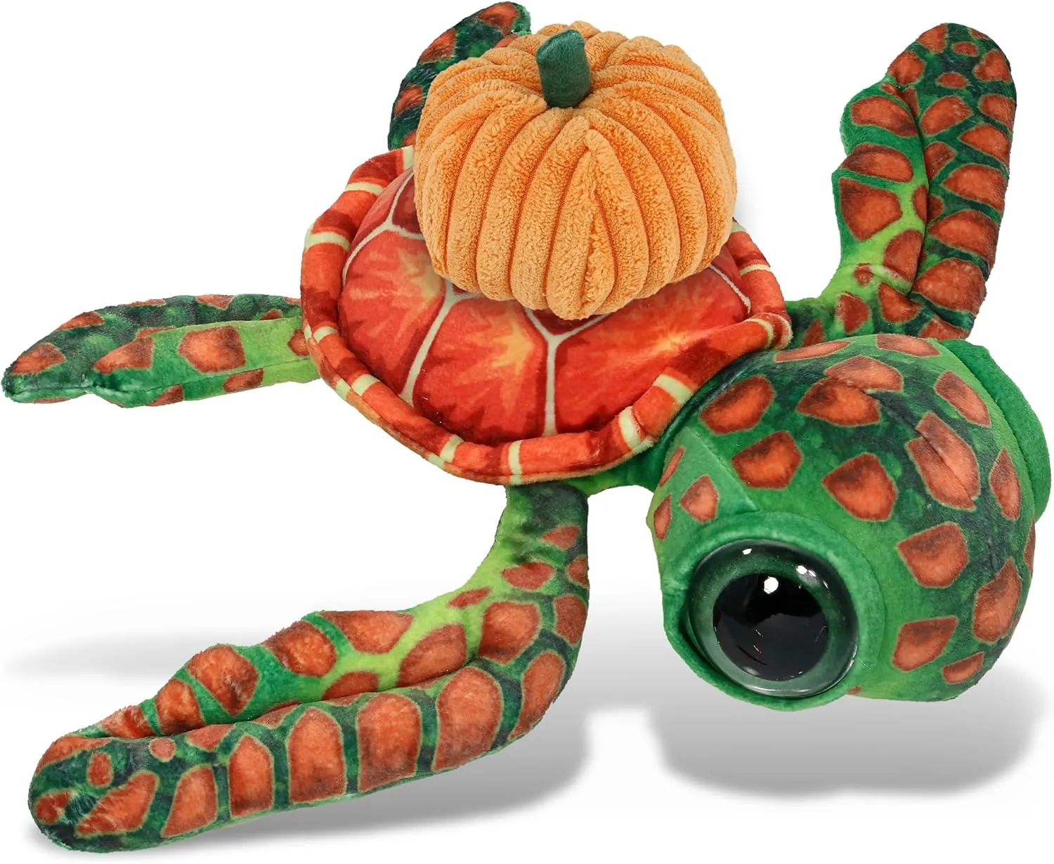 DolliBu Wild Collection Orange Sea Turtle Stuffed Animal with Pumpkin and Name Personalization - Pumpkin Plush Animal for Fall, Halloween and Thanksgiving, Pumpkin Toy for Baby, Kids, Adults - 10 Inch