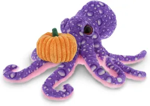 DolliBu Wild Collection Purple Octopus Stuffed Animal with Pumpkin Decor and Name Personalization - Pumpkin Plush for Fall, Halloween and Thanksgiving, Pumpkin Toy for Baby, Kids, Adults - 12 Inches