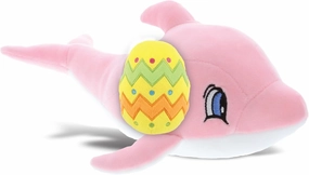 DolliBu Happy Easter Baby Soft Pink Narwhal with Yellow Easter Egg Plush - Cute Stuffed Animals for Easter Basket, Yellow Easter Egg Stuffed Animal Spring Toys for Girls, Boy, Baby - 12 Inches