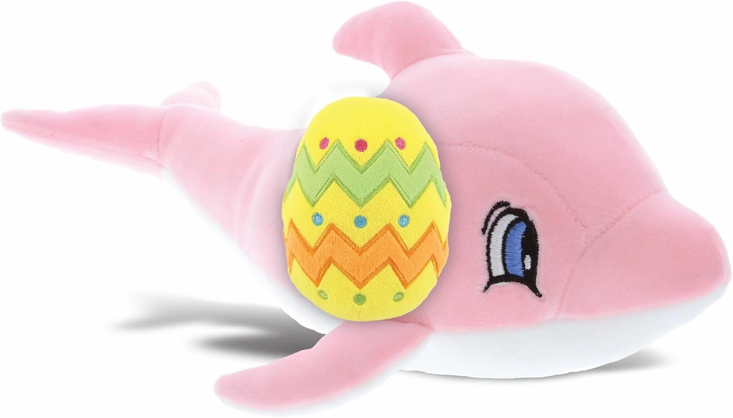 DolliBu Happy Easter Baby Soft Pink Narwhal with Yellow Easter Egg Plush - Cute Stuffed Animals for Easter Basket, Yellow Easter Egg Stuffed Animal Spring Toys for Girls, Boy, Baby - 12 Inches