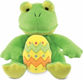 DolliBu Super Soft Frog with Yellow Easter Egg Plush and Name Personalization - Cute Stuffed Animals for Easter Basket, Easter Egg Stuffed Animal Spring Toys for Girls, Boy, Baby - 6 Inches