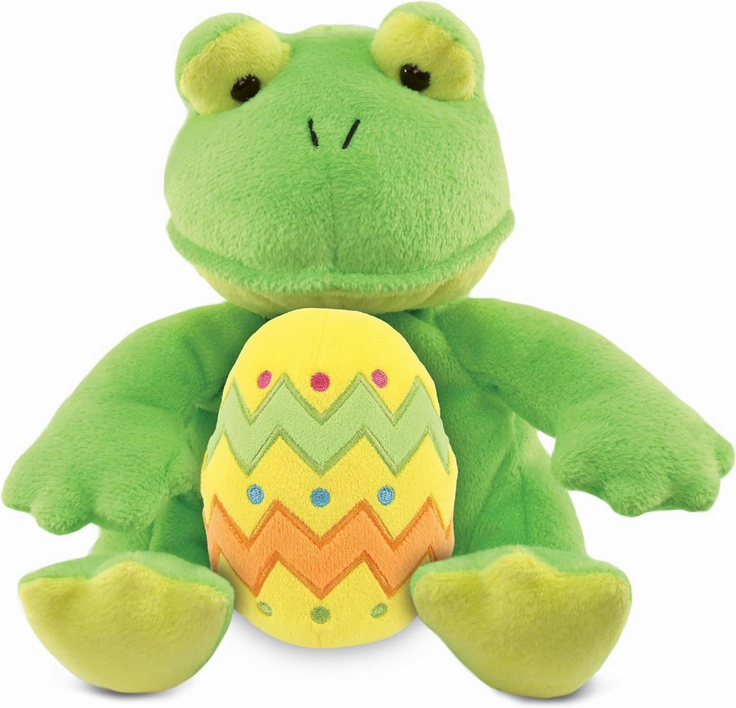 DolliBu Super Soft Frog with Yellow Easter Egg Plush and Name Personalization - Cute Stuffed Animals for Easter Basket, Easter Egg Stuffed Animal Spring Toys for Girls, Boy, Baby - 6 Inches