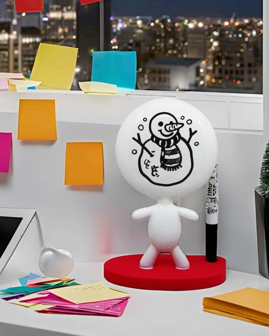 Dry Erase Board Doll - TITTO Original, Draw Your Ideas - for Any Desk, Student or Office - Funny Doll - Red Office Coworkers Gift (Red)