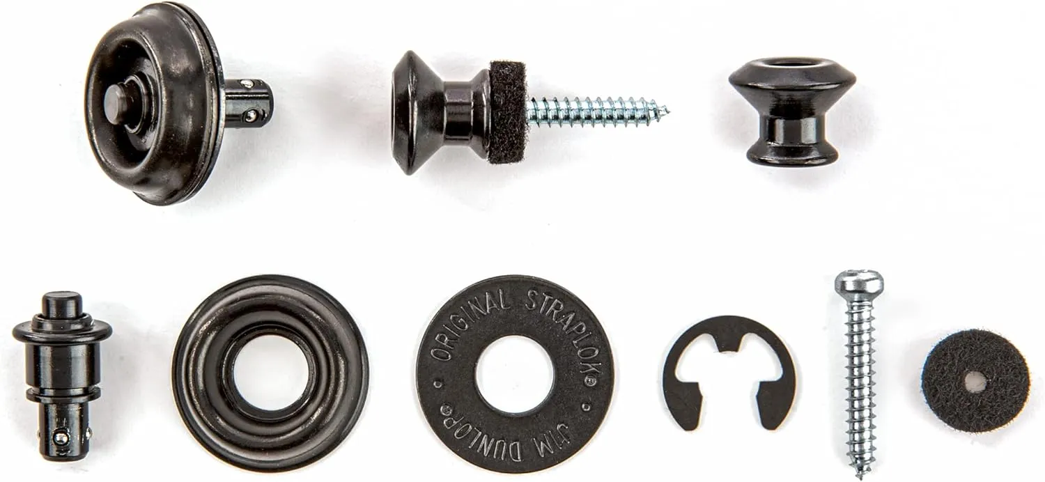 Dunlop SLS1033BK Jim Dual Design Straplok Strap Retainers-Black (48103002002)