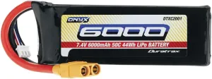 Duratrax Onyx 2S 7.4V 6000mAh 50C Soft Case Lipo Battery with XT90 Connector
