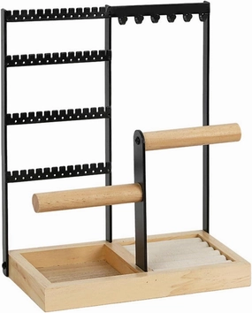 Earring Holder,Jewelry Organizer, Jewelry Display Stand with Metal Frame and Velvet Tray,Jewelry Organizer Holder for Earrings Necklaces Bracelets Watches and Rings (A)