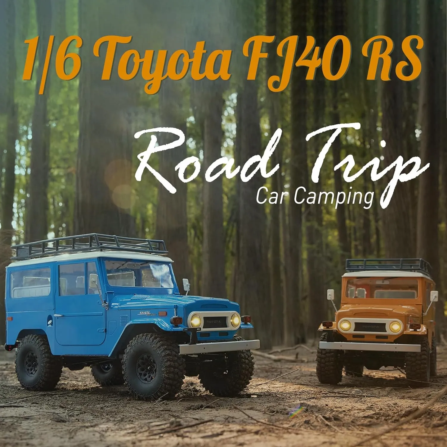 EAZYRC X FMS 1/10 Toyota Land Cruiser FJ40 RS with Licensed RC Truck Blue, All Terrain Waterproof 4WD 35T 550 Motor RC Crawler for Adult,2.4Ghz Remote Control, No Battery