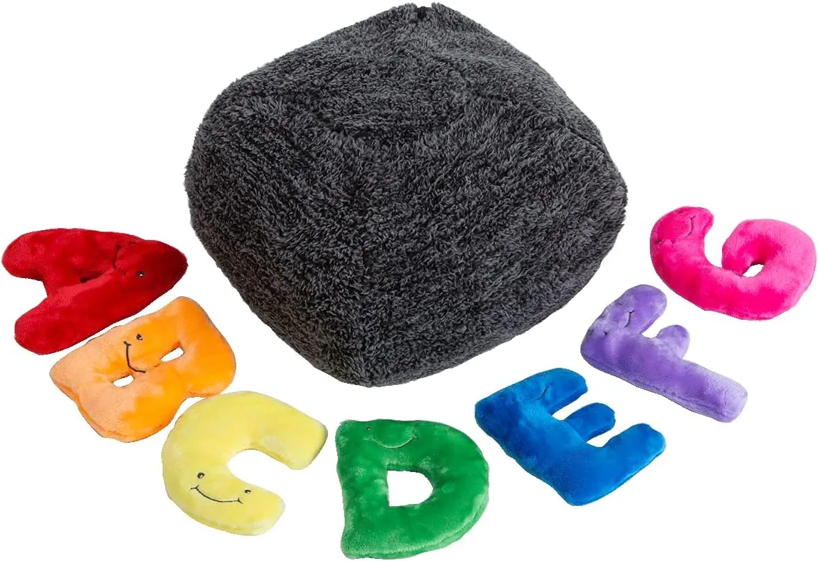 Educational Alphabet Toys - 26 Piece Rainbow Colors Set, 4" Stuffed Letters in Plush Bag - Perfect Learning Language Awareness & ABCs Recognition Gifts for Kids, 3, 4, & 5 Year Olds