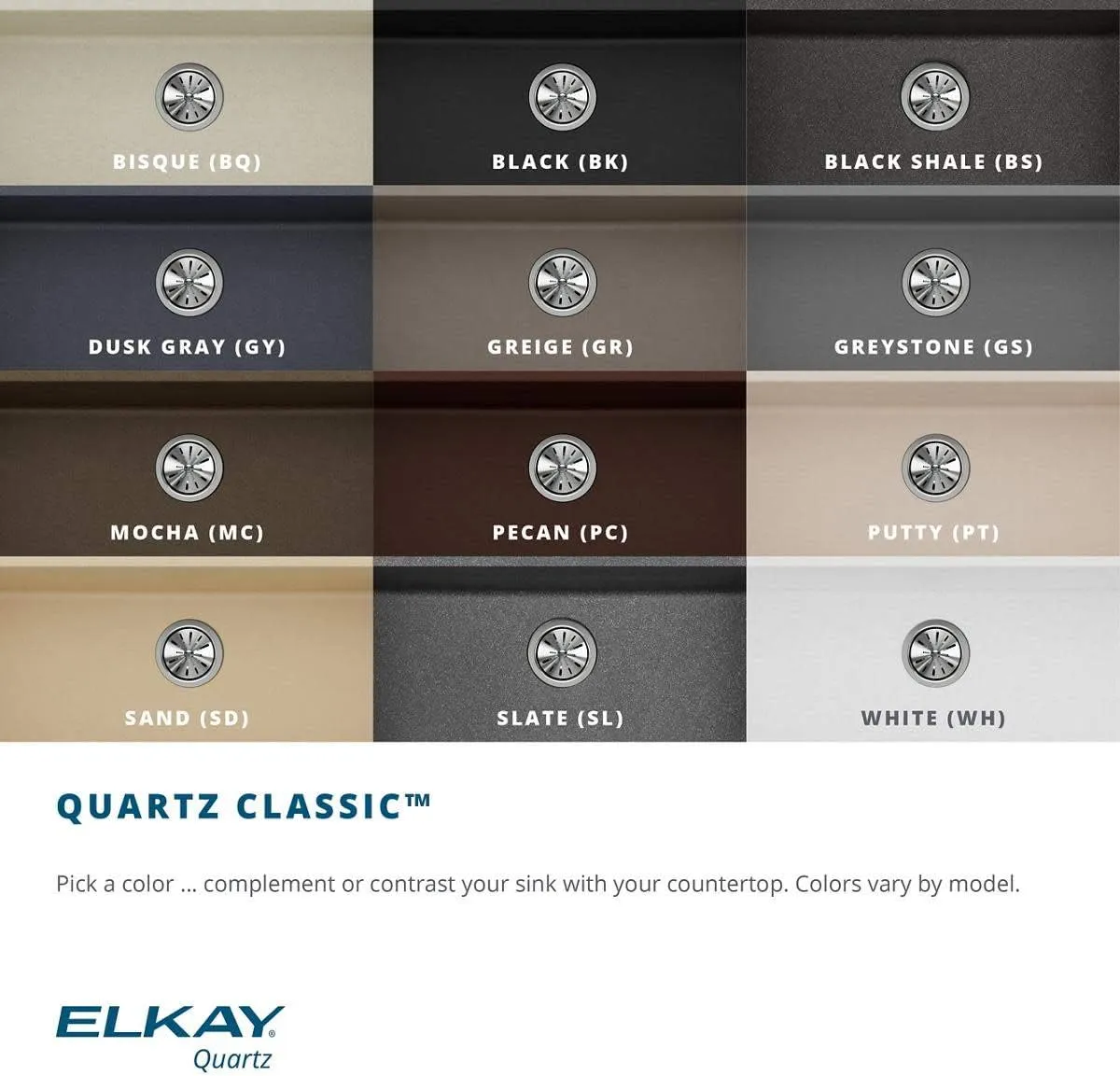 Elkay ELGU13322MC0 Quartz Classic Single Bowl Undermount Sink, Mocha