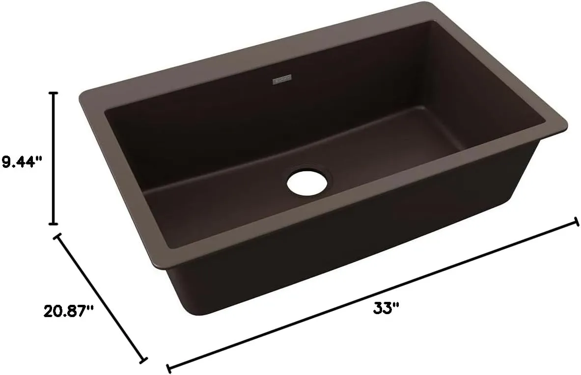 Elkay Quartz Classic ELGR13322MC0 Mocha Single Bowl Top Mount Sink