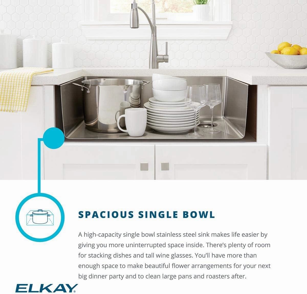 Elkay ECTRU24179RTC Crosstown Sink, 26", 0