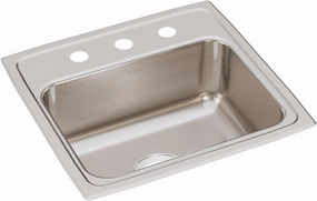 Elkay LR19183 Lustertone Classic Stainless Steel 19" x 18" x 7-5/8", Single Bowl Drop-in Sink, 1.5