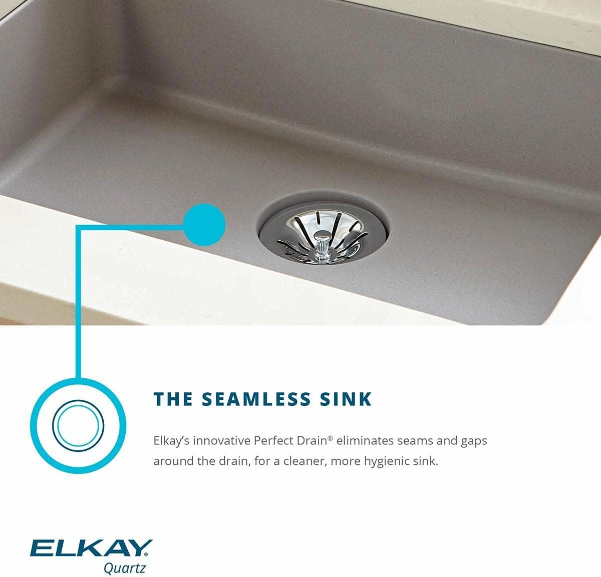 Elkay Quartz Classic ELGU251912PDGS0 Greystone Single Bowl Undermount Laundry Sink with Perfect Drain