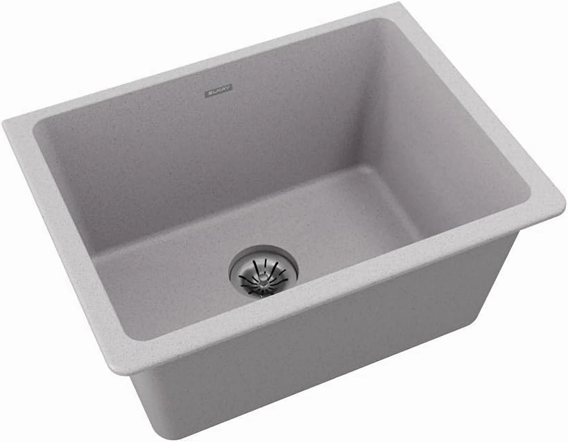 Elkay Quartz Classic ELGU251912PDGS0 Greystone Single Bowl Undermount Laundry Sink with Perfect Drain