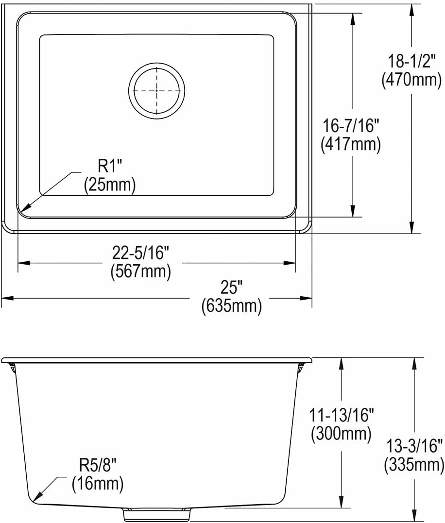 Elkay Quartz Classic ELGU251912PDGS0 Greystone Single Bowl Undermount Laundry Sink with Perfect Drain