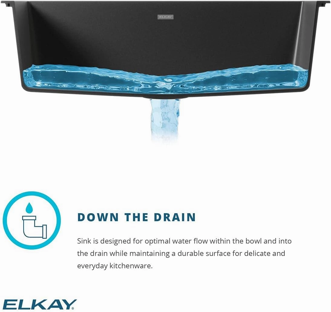 Elkay Quartz Classic ELGU251912PDGS0 Greystone Single Bowl Undermount Laundry Sink with Perfect Drain