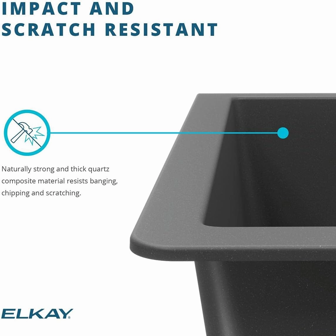 Elkay Quartz Classic ELGU251912PDGS0 Greystone Single Bowl Undermount Laundry Sink with Perfect Drain