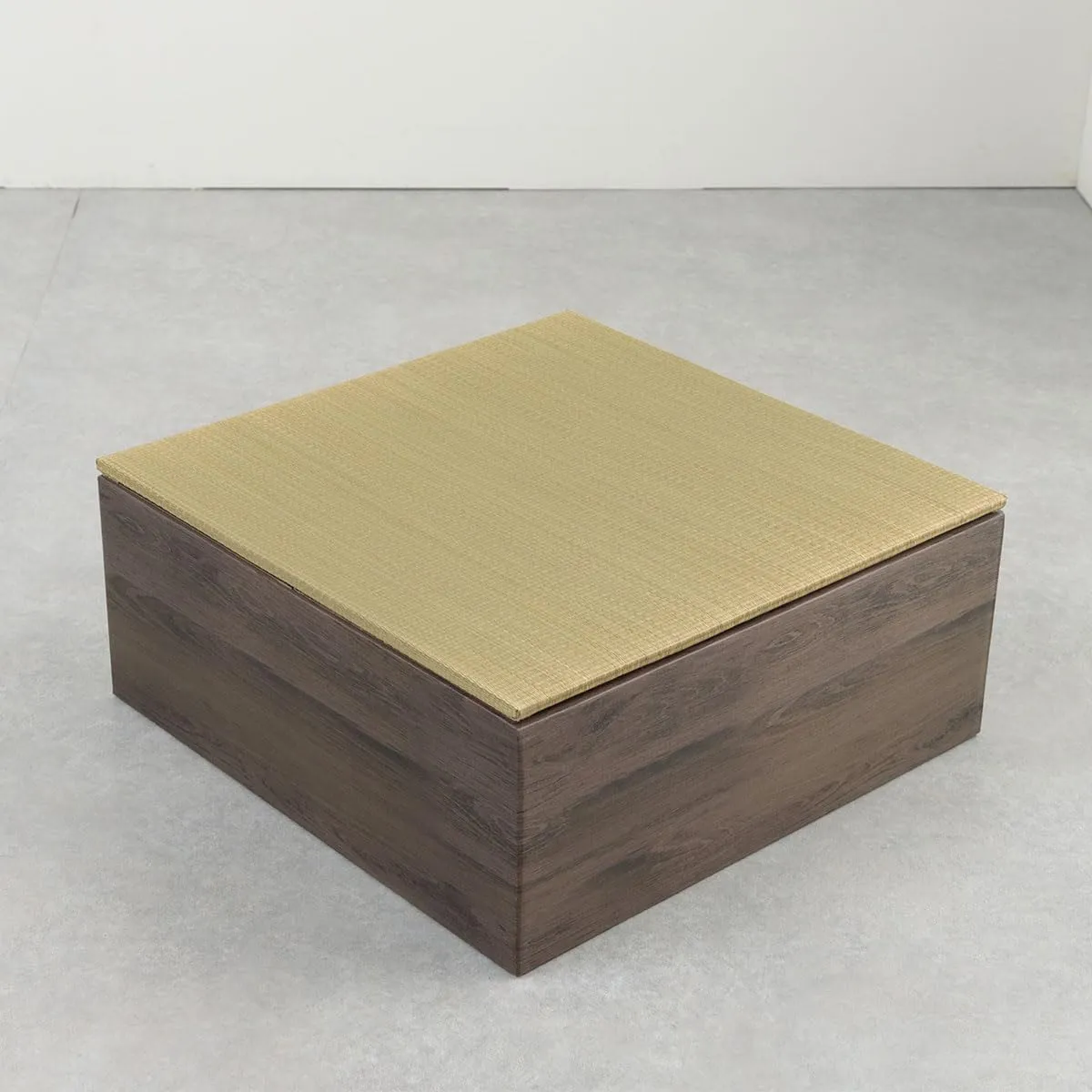 EMOOR Tatami-Top Cardboard Square Low Bench 28x28in 2-Piece Set (Natural), Koagari (Japanese-Style Step-Up Room) Easy Assembly Stool Sofa Table Bed