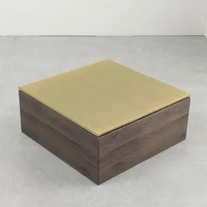 EMOOR Tatami-Top Cardboard Square Low Bench 28x28in 2-Piece Set (Natural), Koagari (Japanese-Style Step-Up Room) Easy Assembly Stool Sofa Table Bed