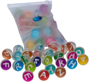 ERINGOGO 1Set Alphabet Rubber Jumping Balls Bouncy Balls for Fun Sensory Play Letter Design for Playtime and Activities