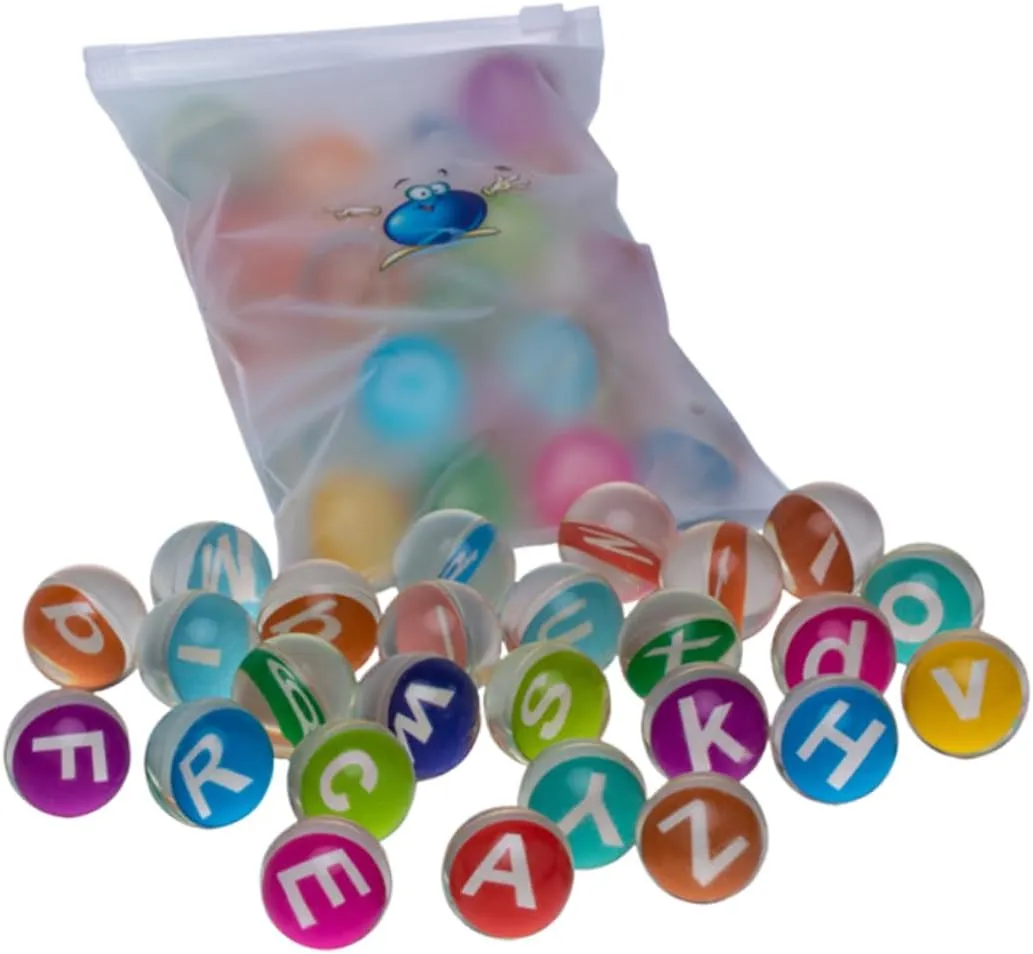 ERINGOGO 1Set Alphabet Rubber Jumping Balls Bouncy Balls for Fun Sensory Play Letter Design for Playtime and Activities