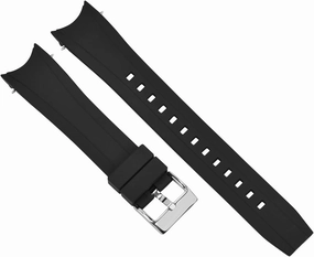 Ewatchparts 23mm Rubber Watch Band Strap Compatible With Citizen Eco Drive Promaster Aqualand Chronograph Black