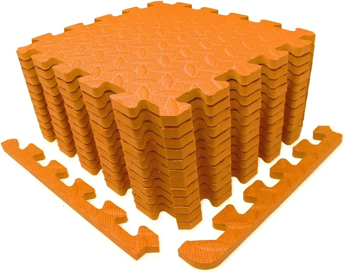 Exercise Mat/Protective Flooring Mats with EVA Foam Interlocking Tiles and Edge Pieces Suitable for Gym Equipment, Yoga, Surface Protection