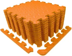 Exercise Mat/Protective Flooring Mats with EVA Foam Interlocking Tiles and Edge Pieces Suitable for Gym Equipment, Yoga, Surface Protection