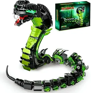 Fangool 2025 Mechanical Snake Building Blocks Set，Technological Cobra Animals Model Toy Set，689 Pcs Creative Toys Gifts for Adults and Kids