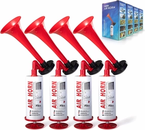 FARBIN Air horns Marine and Sports Pump Air Horn, Loud Sound Handheld Signal Boat Horn, Personal Safety Horn Alarm for Boating, Sports Events, Parties, Camping, Aggressive Animals (Handheld horn 4pcs)