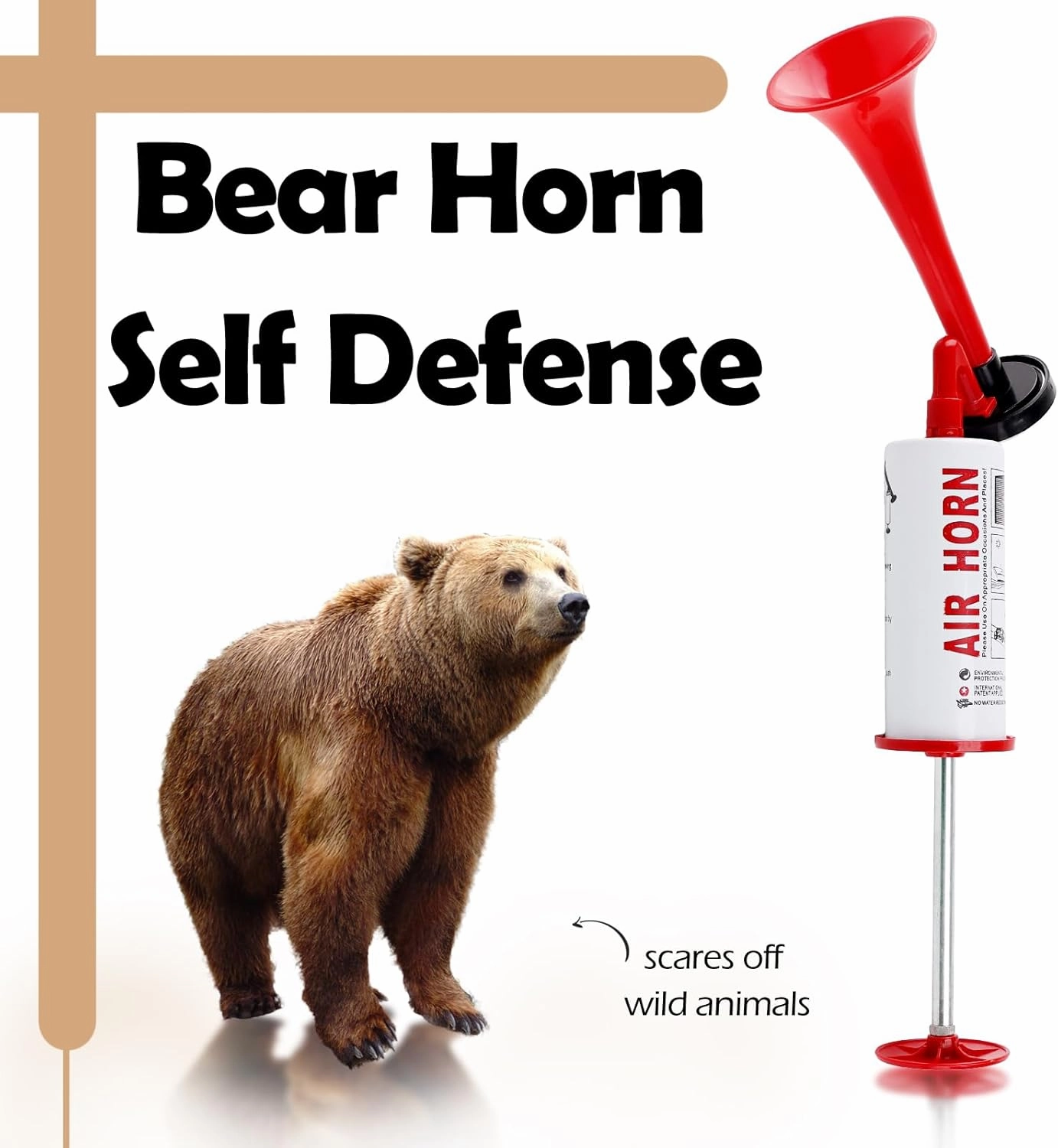 FARBIN Air horns Marine and Sports Pump Air Horn, Loud Sound Handheld Signal Boat Horn, Personal Safety Horn Alarm for Boating, Sports Events, Parties, Camping, Aggressive Animals (Handheld horn 4pcs)