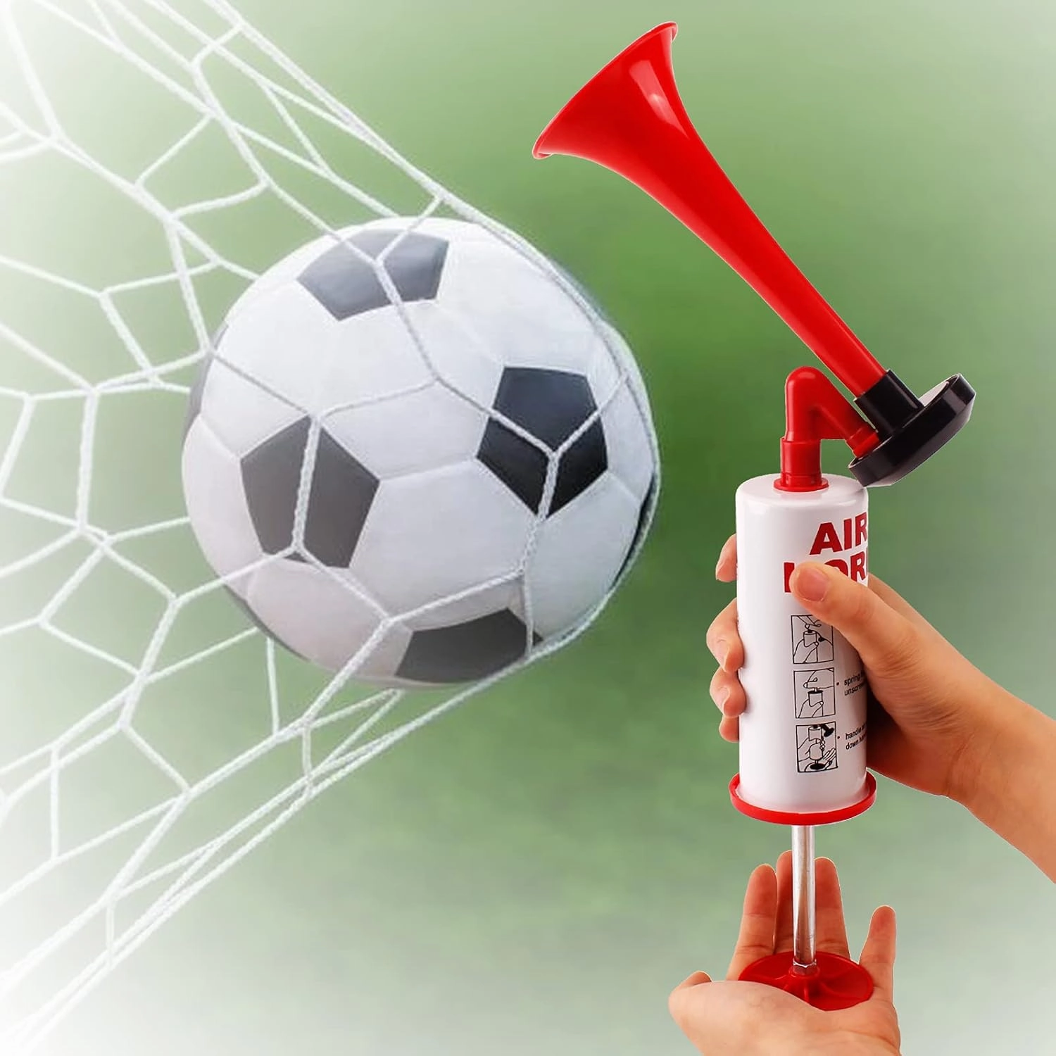 FARBIN Air horns Marine and Sports Pump Air Horn, Loud Sound Handheld Signal Boat Horn, Personal Safety Horn Alarm for Boating, Sports Events, Parties, Camping, Aggressive Animals (Handheld horn 4pcs)