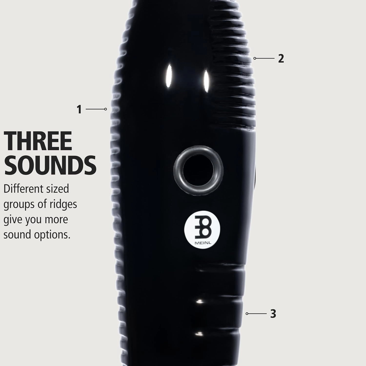 Fiberglass Guiro with Scraper, Three Sound Zones — NOT MADE IN CHINA — Great for Latin American Music, 2-YEAR WARRANTY