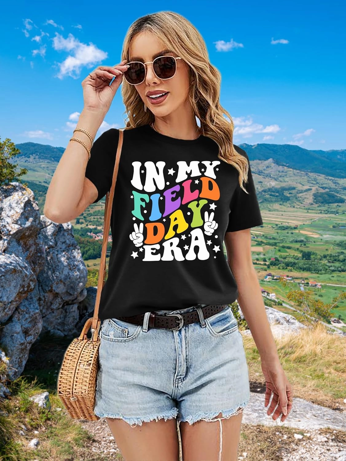 Field Day Shirts for Women: in My Field Day Era Teacher T-Shirt School Field Day Tee Tops Field Trip Short Sleeve