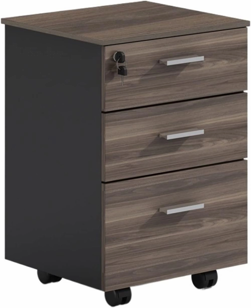 File Cabinet Rolling File Cabinet with Lock 3 Drawer Vertical File Cabinet Under Desk Office Filing Cabinet for Letter/Documents Filing Cabinet (Color : B) (1)