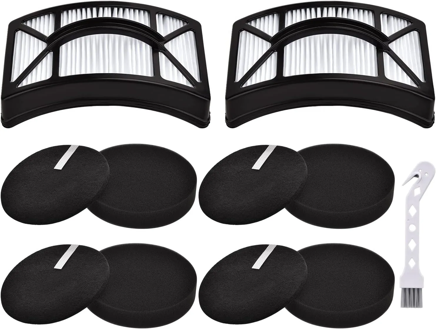 Filter Replacement for Bissell CleanView 2486, 2487, 2488, 2490, 2492, PowerClean 2494 Vacuum, Compare to Part # 1604130, 1601972, 1608225, 2 HEPA  4 Foam & Felt Filters