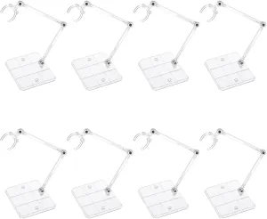 FINGERINSPIRE 8 Pcs Action Figure Stand Assembly Action Figure Display Holder Base Doll Model Support Stand for 6 inch Action Figures or Effects Clear 1/144 HG/RG Figure Model Toy