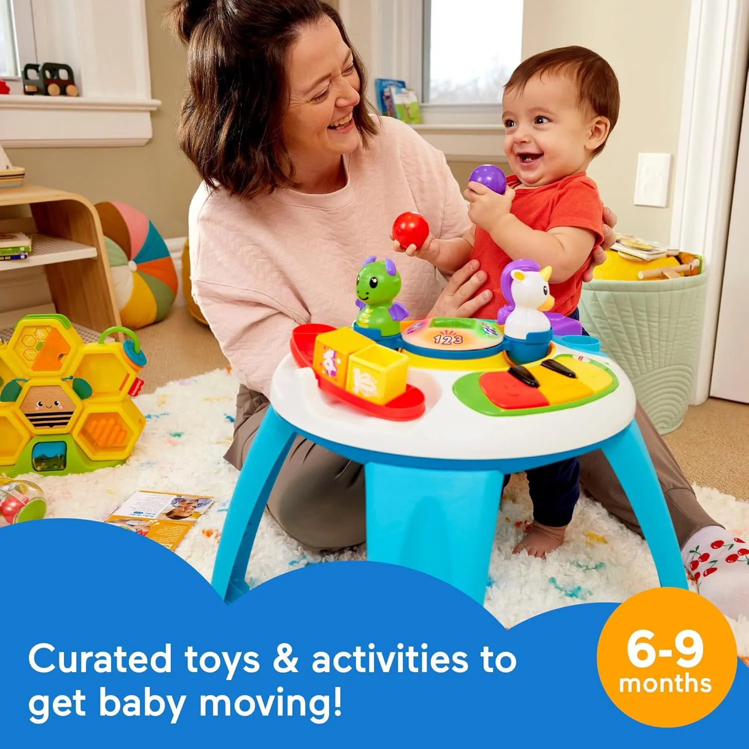 Fisher-Price Baby Play Kit Let’s Crawl & Cruise Gift Set, Developmental Toys and Activity Guide for Infants Ages 6  Months