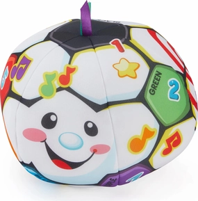 Fisher-Price Baby to Toddler Toy Laugh & Learn Singin’ Soccer Ball Musical Plush with Educational Phrases for Infants Ages 6  Months (Amazon Exclusive)