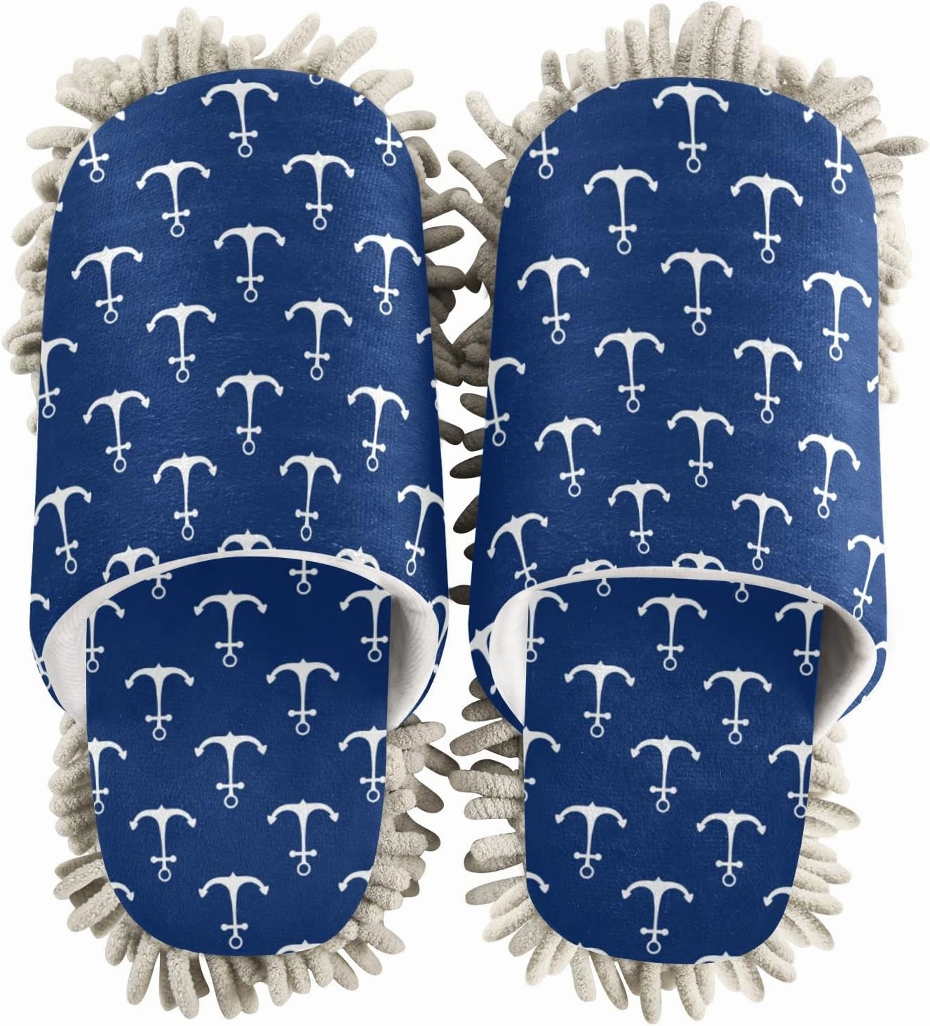 Fisyme Mop Slippers Soft Washable Microfiber Super Chenille Mopping House Home Shoes Mop Slippers for Floor Cleaning