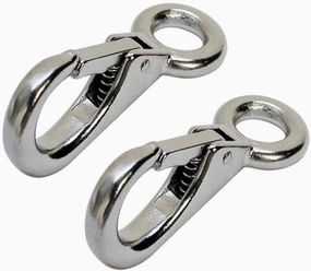 Fixed Spring Snap Leash Hook, Stainless Steel 316 Mini Fixed Snap Shackle,Quick Release Shackles with Fixed Round Ring Marine Boat Rigging Hardware (Optional: 53mm, 4)