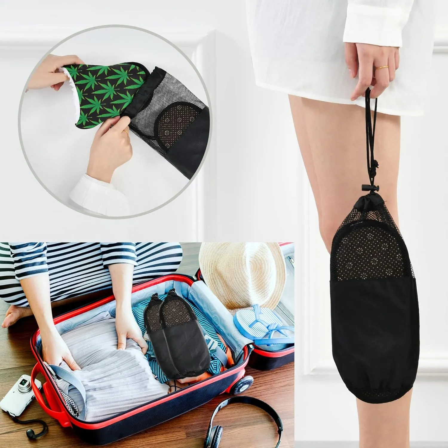 Floral Leaf Slippers, Soft Memory Foam Non-Slip Indoor House Slippers Home Shoes for Bedroom Hotel Travel Spa